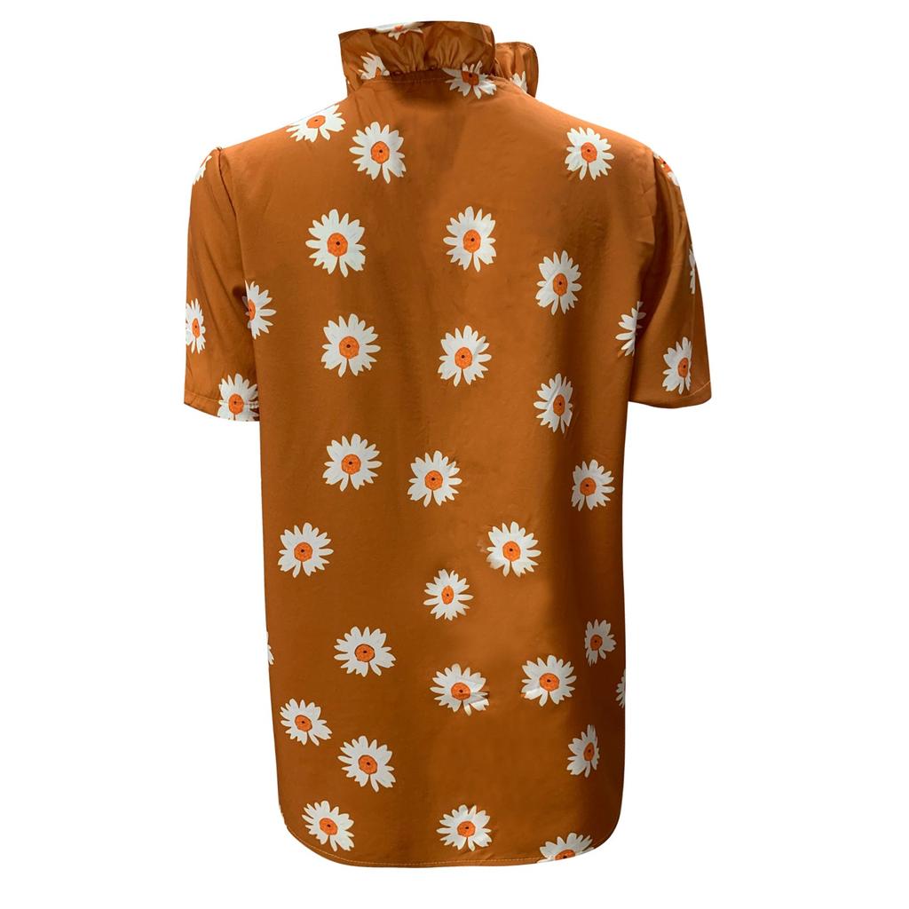 Модная женская блузка с v-образным вырезом и пуговицами, повседневная рубашка