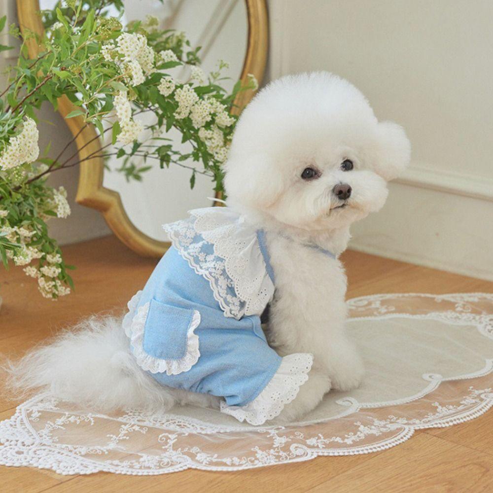 Fashion Pet Overalls Soft Dog Clothes Pet Supplies Pet Lace Jumpsuit Autumn