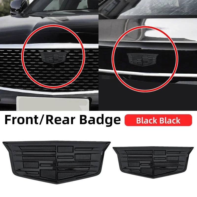 AABHT1 1PCS ABS for Cadillac Logo CT4 CT5 CT6 XT4 XT5 XT6 ATS XTS Car Front Center Grille Emblem Rear Trunk Badge Sticker Accessories