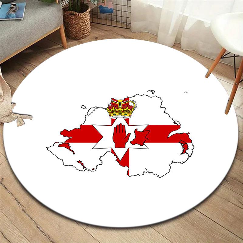 Flag Round Area Rug,Carpet Rug for Living Room Bedroom Sofa Playroom Decor,Non-slip Floor Mat