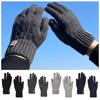 Wool Men Knitted Gloves Solid Color Full Finger Gloves Nonslip Knitted Woolen Gloves  Outdoor
