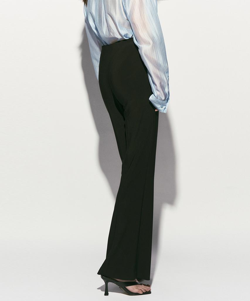 RE RHEE High-Rise Elasticated Bootcut Pants Black