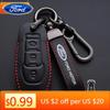 Car Sticker 2026 Ford New 2025 Hot New Leather Car Smart Key Case For Ford Fusion Explorer Edge Mustang Mondeo Kuka Personalized