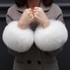Зимние теплые женские грелки для рук из искусственного лисьего меха, мягкие эластичные манжеты на запястья, теплые плюшевые утолщенные аксессуары