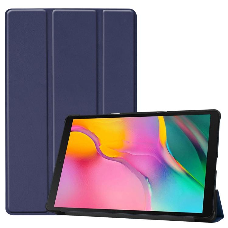 Чехол-книжка из PU-кожи с текстурой Custer для Galaxy Tab A 10.1 2019, с трехскладной подставкой и функцией сна / пробуждения
