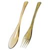 IJ Classic Spoon and Fork Set, 20cm, Made In Japan, Bleach Safe, Perfect for Home Parties, Outdoor Activities, and Camping. Stylish and Cute Clear Des