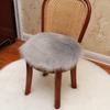 White Faux Wool European-Style Plush Cushion for Butterfly Chair or Vanity Stool