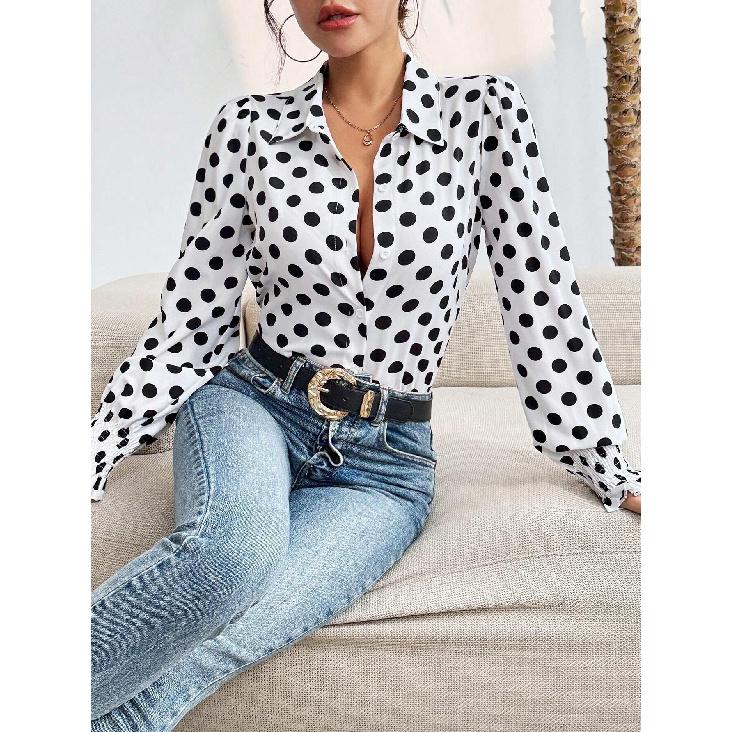 Весна и осень новый женский универсальный длинный рукав повседневный деловой дорожный элегантный комфорт сексуальный низ рубашка топ