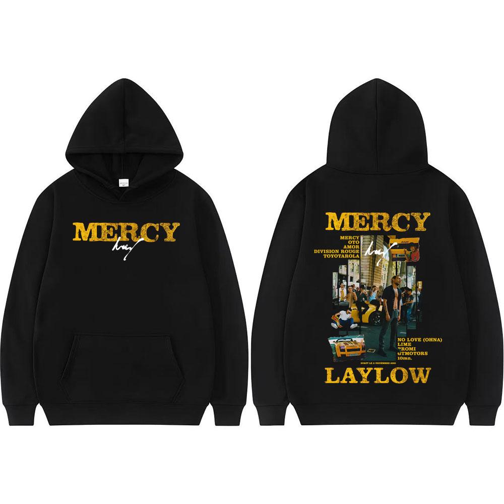 Rapper Laylow Mercy Album Printed Hoodies Men Women Vintage Classic Oversized Pullovers Casual Oversized Long Sleeve Sweatshirts