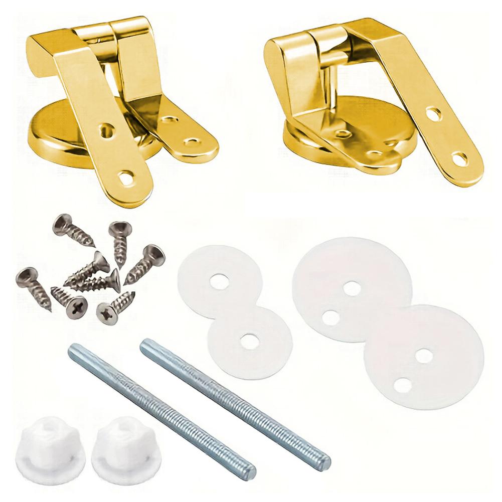 Gold Replacement Hinges Gold Toilet Hinges For Toilet Maintenance Nylon Washers Secure Fitting Corrosion-Resistant Nuts