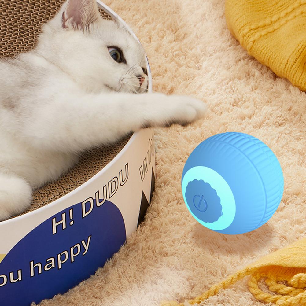 Electric Cat Ball Toys USB Rechargeable Smart Interactive Cat Toy ABS Self Rotating Ball for Kitten Dog Playing