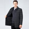 Шерстяное пальто папы, мужское, средней длины, на осень и зиму, с утолщенной подкладкой из пуха, кашемировое пальто-ветровка для людей среднего и пожилого возраста