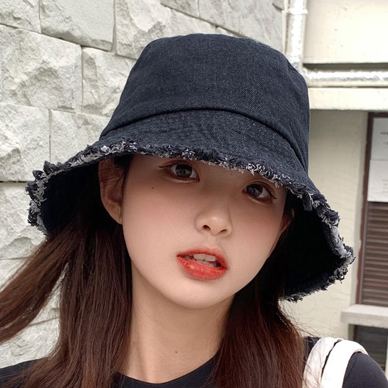 Шляпа-горшок Джинсовая шляпа Женская шляпа рыбака Солнцезащитная шляпа для лица Универсальная