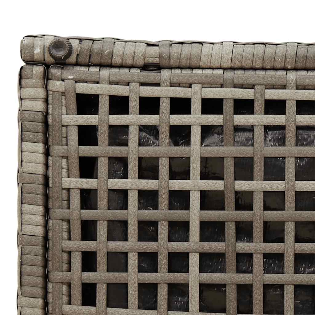 Garden Stool with Cushions 2 pcs Grey 40x40x43 cm Poly Rattan