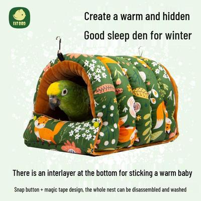 Утепленный зимний скворечник-гнездо для попугаев и волнистых попугайчиков