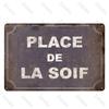 Place Des Aperos металлическая табличка, винтажная металлическая жестяная вывеска во французском стиле в стиле ретро, ​​бар, паб, клуб, Настенный декор, железная живопись, декоративная тарелка