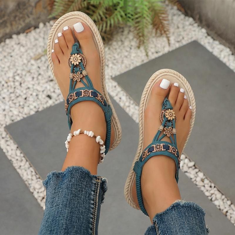 2026 Bohemia Style Flats Sandals Women Summer Slip On Clip Toe Beach Sandles Woman Lightweight Plus Size 43 Gladiator Sandalias