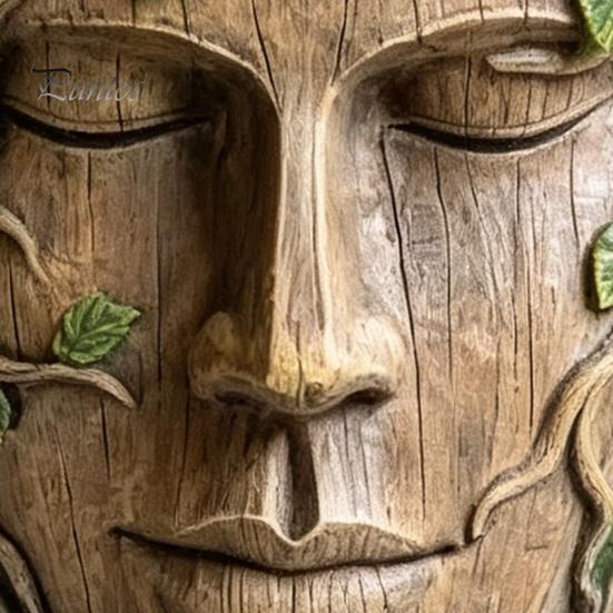 Трехмерная скульптура дерева с лицами, Декор для улицы, Забавная декорация лица для сада, Устойчивая к погодным условиям смоляная обнимающая фигурка для настенного декора патио, Декор для двора