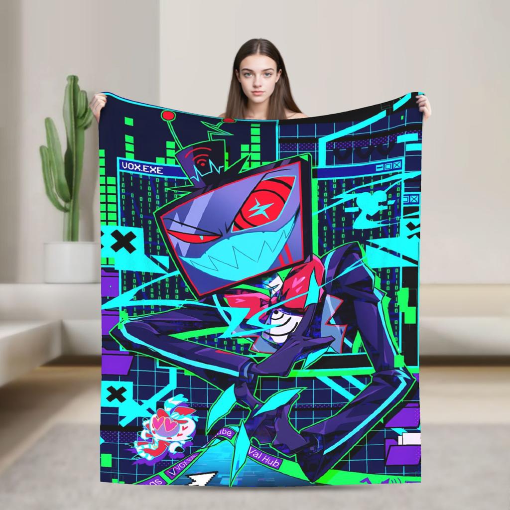Vox Alastor Hazbin Hotels Blanket Super Soft Graphic Plush Throw Blanket For Girls Boys Living Room Flannel Bedspread Bed Cover