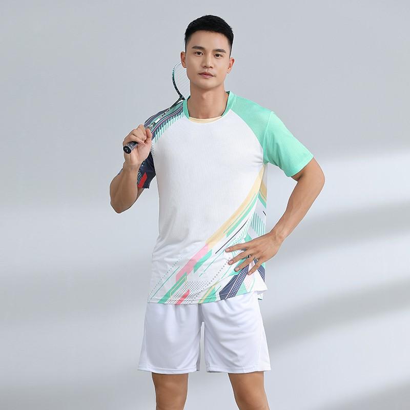 Quick-Dry Badminton Sport Set Men Women Athletic Wear Tennis Volleyball Table Uniform With Number Printing