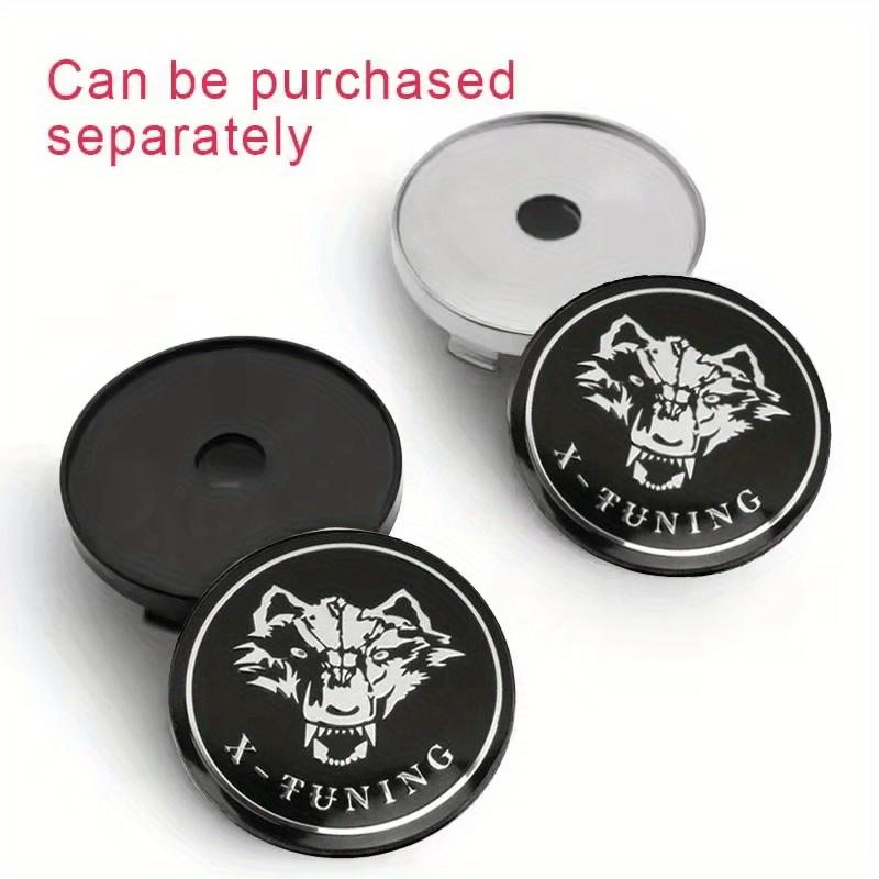 Four 60Mm/2.36-Inch Wolf Head Badges Modified for Car Wheel Center Caps, Suitable for Various Vehicle Models