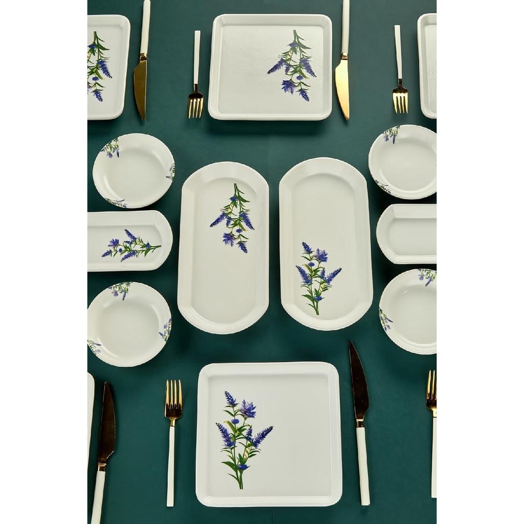 Luxury Ceramic Tile Authentic Clear 14 Piece Breakfast Set For 6 People