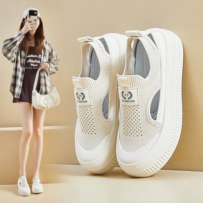 Сандалии с толстой подошвой, женские летние, полые, дышащие, нишевые, повседневные, на одну ногу, со стременами, кексы, спортивная обувь для досок, женская, прилив