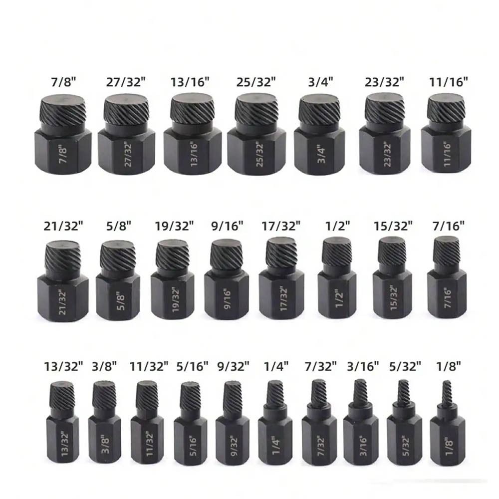 25Pcs Double Head Screw Extractor Set Easy Out Screw Remover Set  Removing Stripped