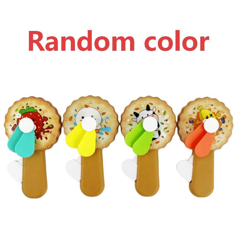 Cute Donut Manual Hand Press Fan No Battery Required Mini Cooling Toy for Kids Theme Party Giveaway Gifts