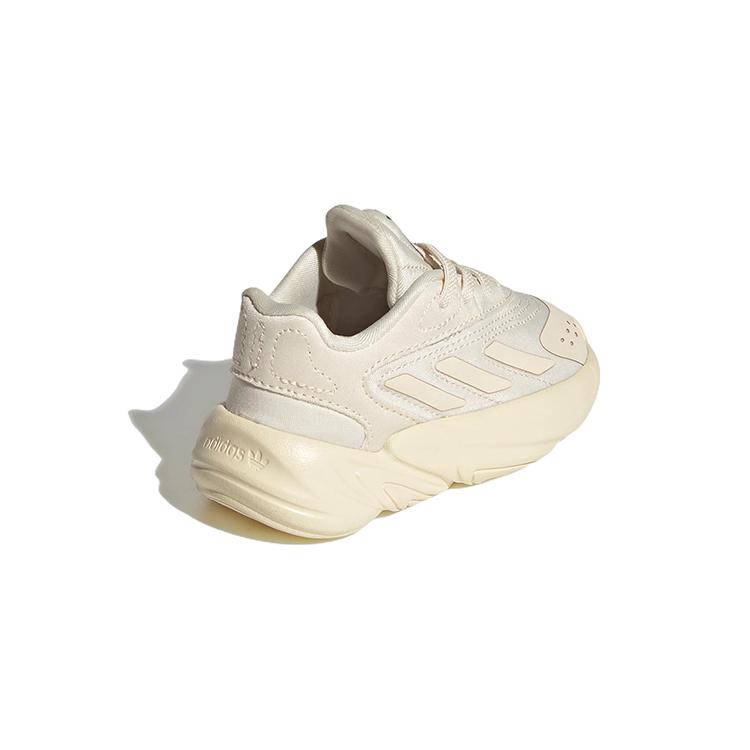 adidas Originals Ozelia El I Устойчивые к истиранию Низкие детские кроссовки Бежево-желтые для младенцев и малышей GW7215