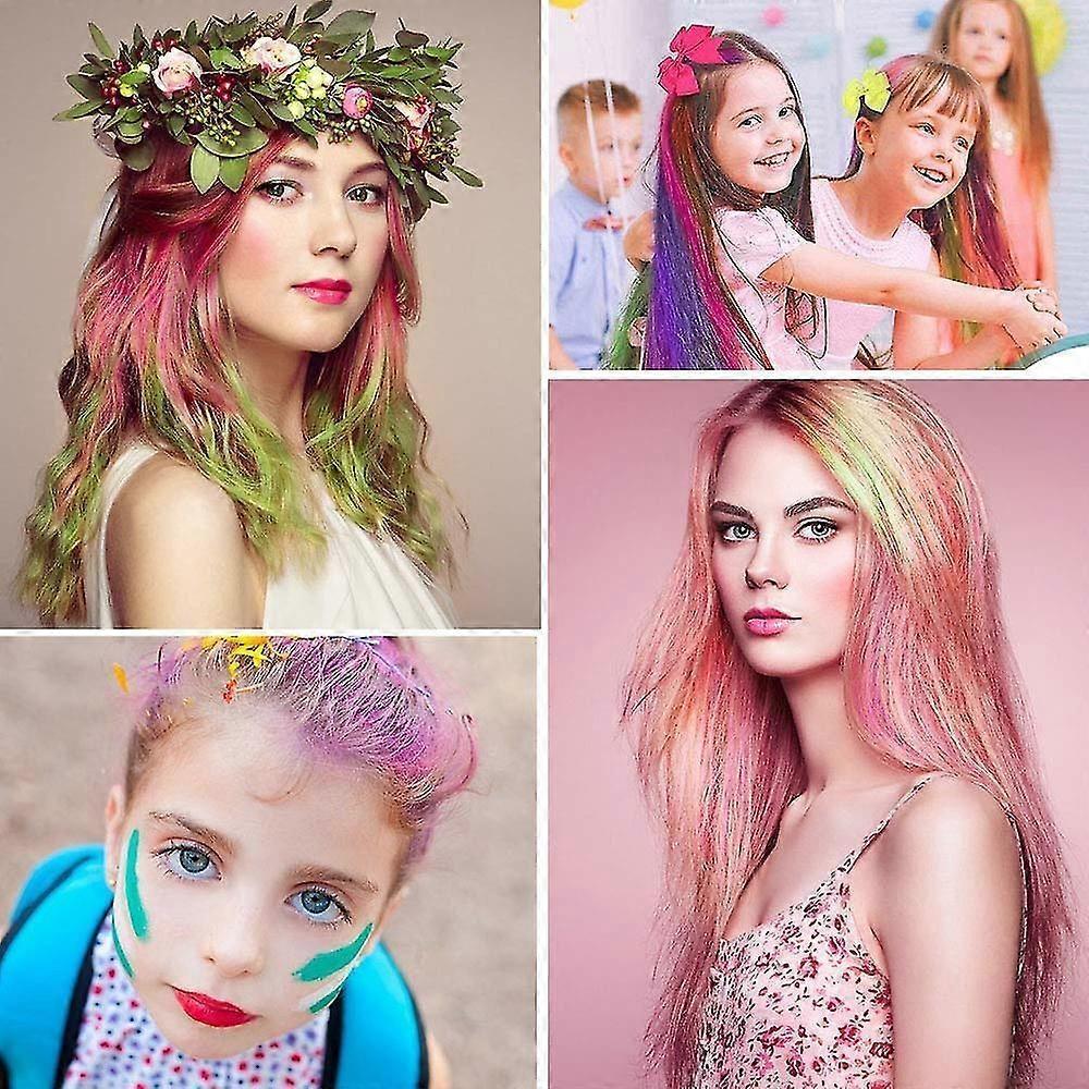 Vibrant Hair Chalk Comb Set - 10 Temporary Colors for Kids & Adults, Easy to Apply & Wash Out, Safe & Non-Toxic