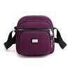 Trendy Nylon Multi-Layer Zipper Crossbody Bag - Simple, Lightweight, and Casual Solid Color Shoulder Bag