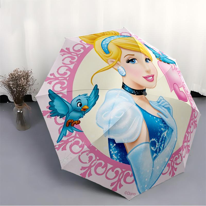1pc Cinderella Design Automatic Opening/Closing Folding Umbrella with 8 Iron Ribs, Portable Sunshade for Men and Women yy250731113