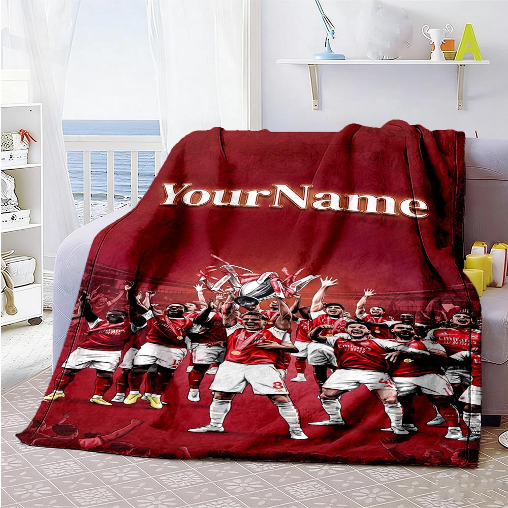 Arsenal Customize Your Name Blanket Cozy Customizable Blanket Warmthful Decor Perfect for Sofa Office Chair Living Room Chair Four Seasons Universal