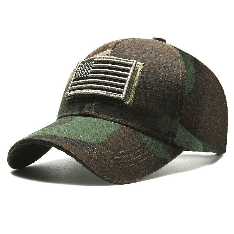 Весенне-осенняя бейсболка на липучке с вышивкой американского флага – Унисекс дизайн для улицы