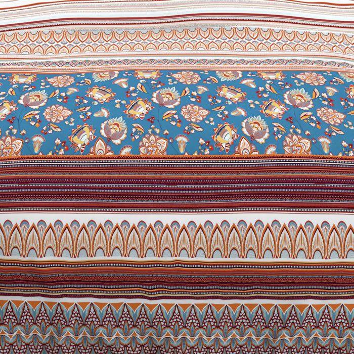 Cotton Duvet Cover Set 57 Threads/cm2 240x220 Cm JAIPUR Blue, by Soleil d'Ocre
