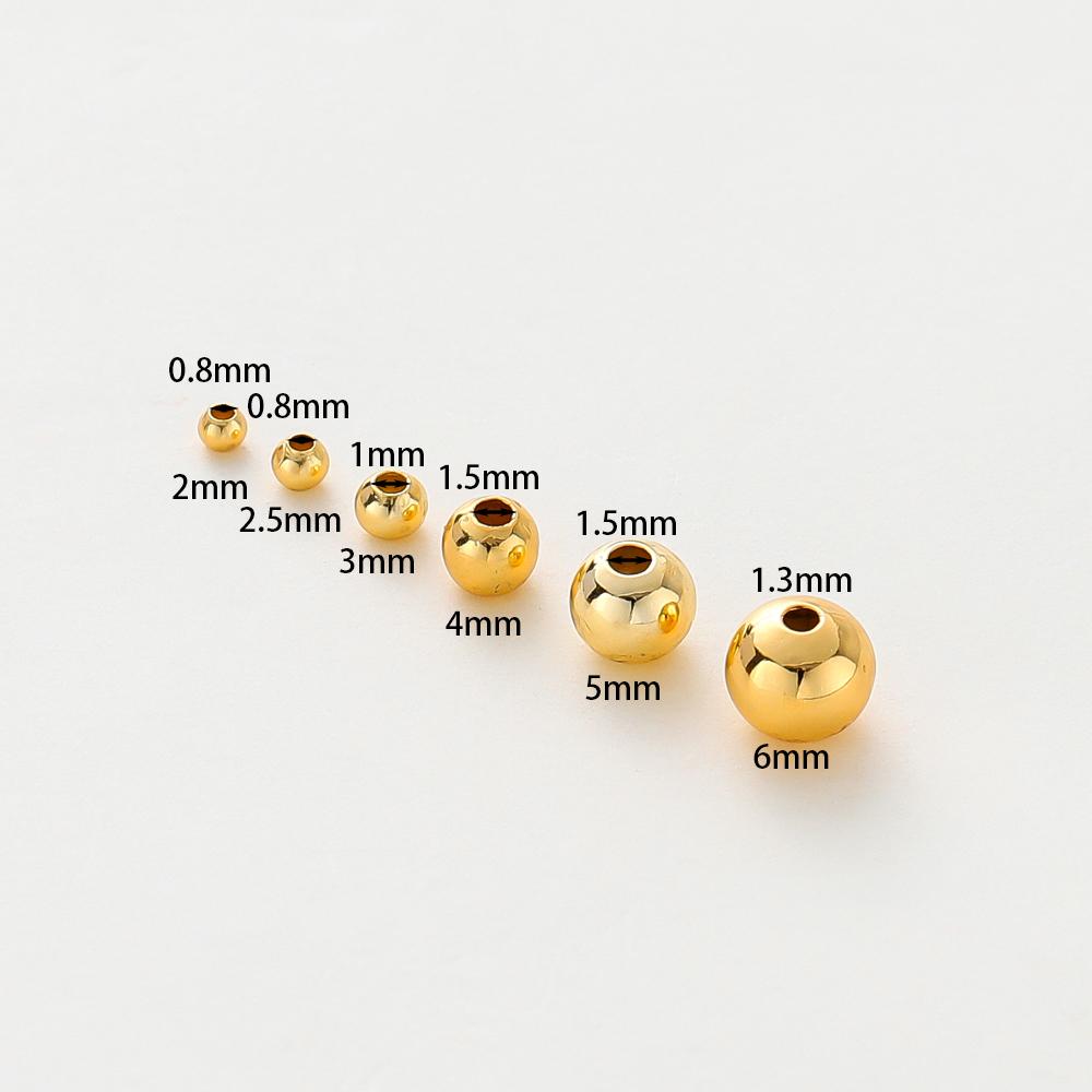 30-100 шт. Латунь с покрытием 14K/18K золотого цвета, 2/2,5/3/4/5/6 мм, разделительные бусины для изготовления украшений, аксессуары, фурнитура, оптом