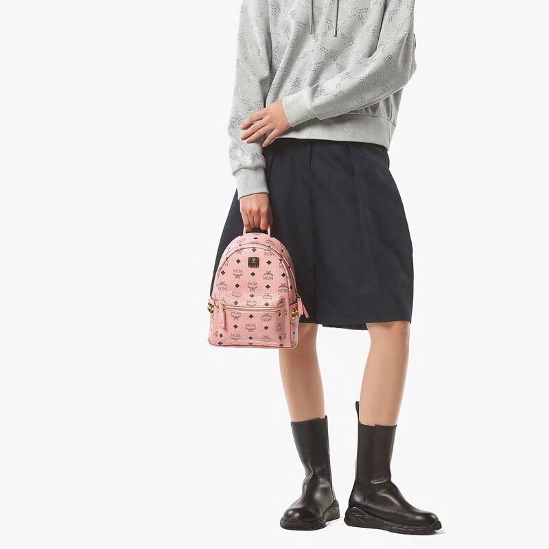 MCM Stark Mini Unisex Visetos Studded Backpack