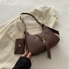 2024 New Fashionable French Style Simple Texture Atmosphere Bag For Women Street Trend Pu Shoulder Bag
