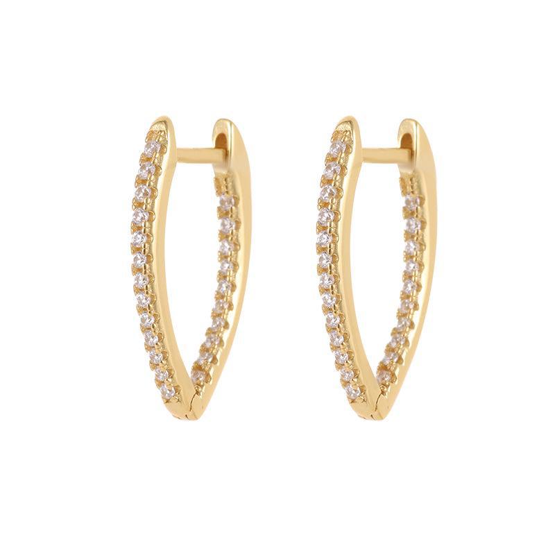 Серьги Banyan Tree S925 Silver Geometric Zircon V-образной формы для женщин