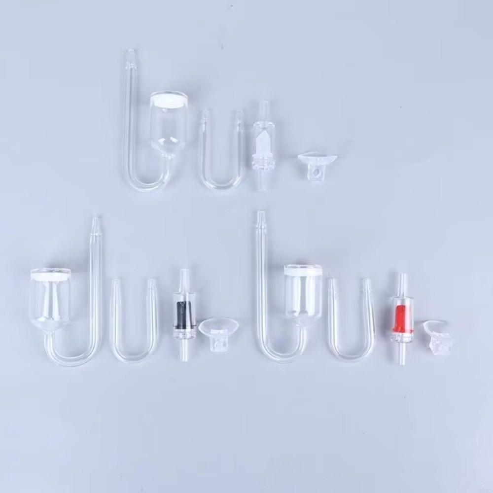 Transparent Glass CO2 Diffuser Refinement Suction Cup Glass Tube Aquarium Plant Supply