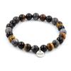 Bracelet - ABIJOUX - Tiger's Eye, Labradorite, Black Agate - 8 Mm - Length 19-20 Cm - Mixed