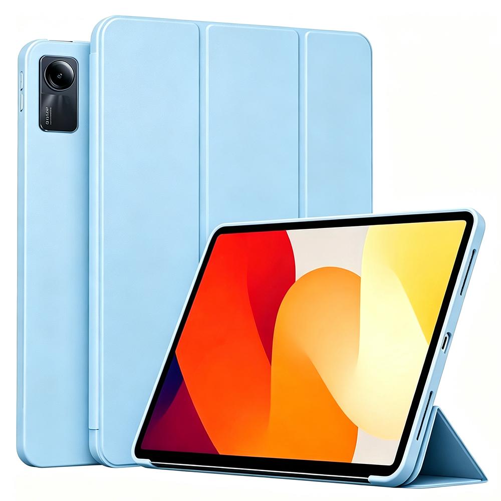 For Xiaomi Redmi Pad SE 11 2023-inch, Soft Silicone Case Ultra Thin Trifold Stand PU Leather Protective Cover, Auto Sleep / Wake
