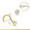 KODY PIERCING Изогнутый стержень из золота 14 карат, украшенный звездой из циркона диаметром 3 мм.