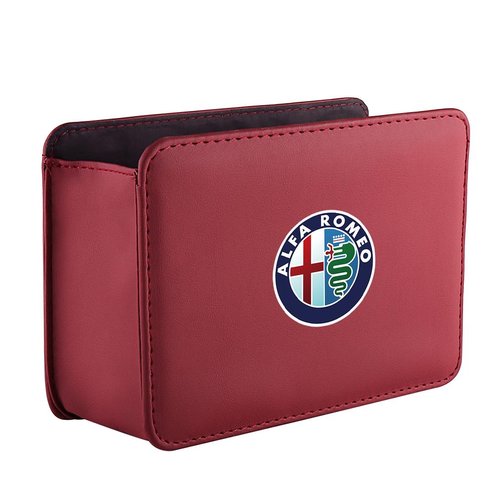 CYYPT1 1PCS Car Emblem Storage Box Car Door Seat Back Organizer Accessories For Alfa Romeo Giulia 147 Mito Stelvio Sportiva Giulietta