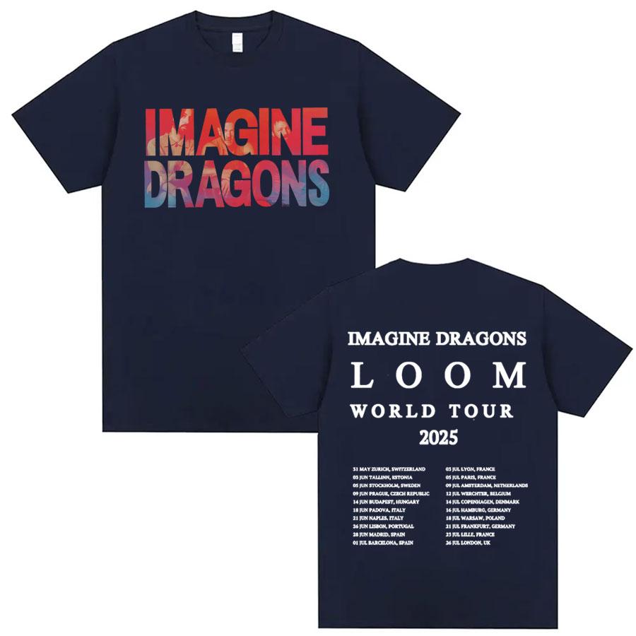 Imagine Dragons Band World Loom Tour 2026 New Hot Selling Mens Womens Casual Cotton Oversized Tshirt Street Wear