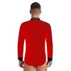 Mens Dance Leotard Glittery Rhinestones V Neck Design Long Sleeve Satin Patchwork Bodysuit