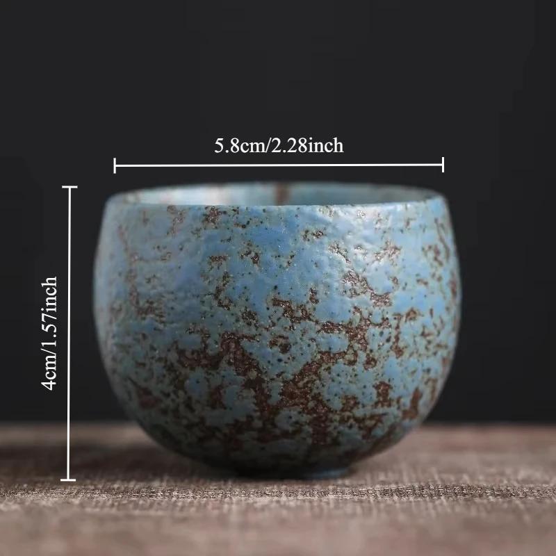 Single Ceramic Kung Fu Tea Cup Single Personality Japanese Household Cup Single Tea Retro Japanese Stone Pottery Kung Fu