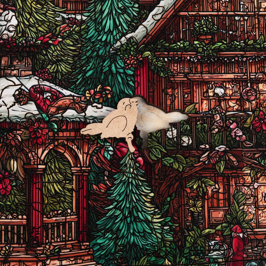 Jigsaw Puzzle x 3mm Thick Wooden Log Cabin in the Irregular Shaped Racer Cute Design with Finished for Decorative Brain Time Animal Puzzle by MEATRN