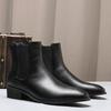 Fashion Italian Men's Leather Boots Fashion Chelsea Boots Brand Business Dress Boots for Men High-top Casual Boot Pointed Toe Ankle Boot